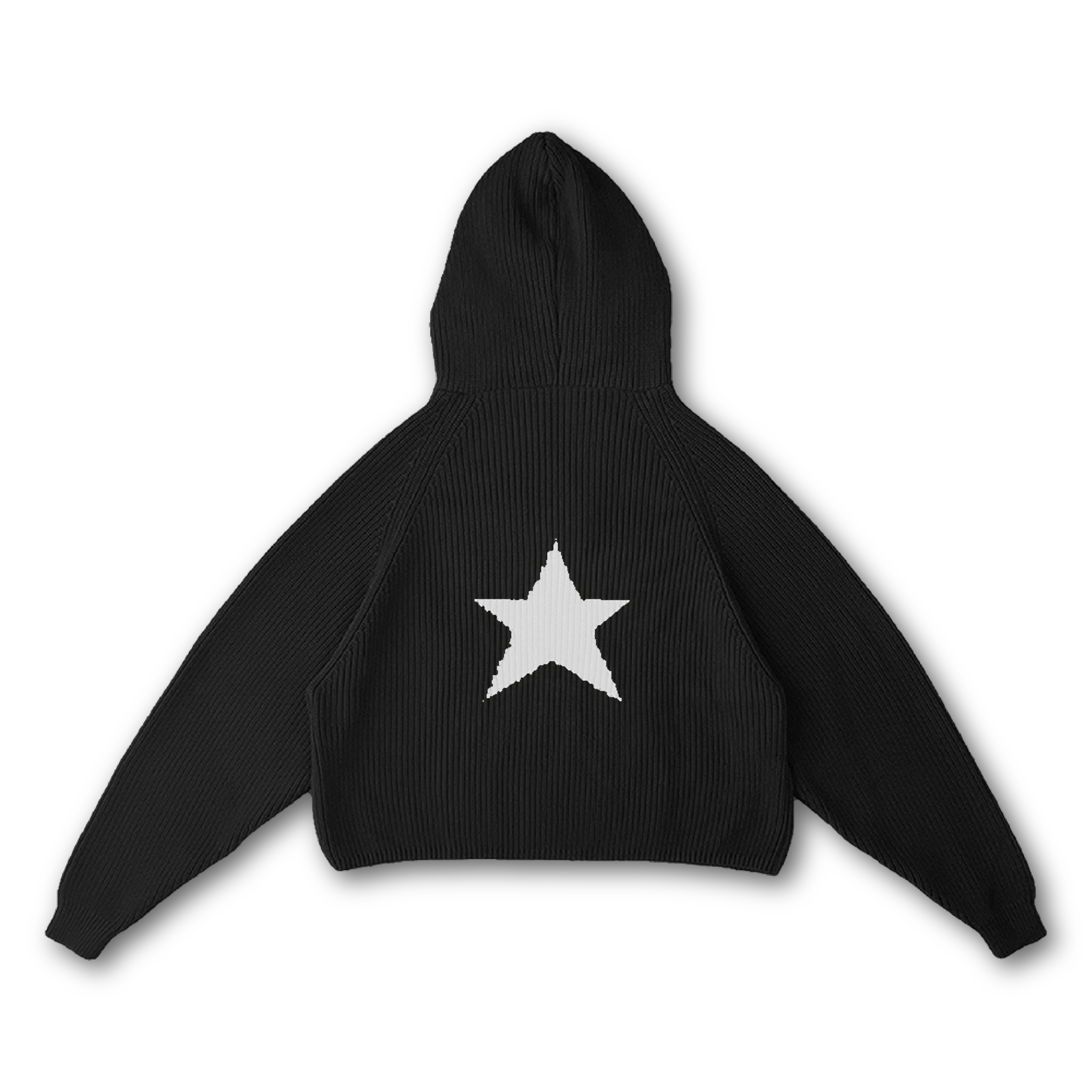 STAR KNIT ZIP-UP HOODIE