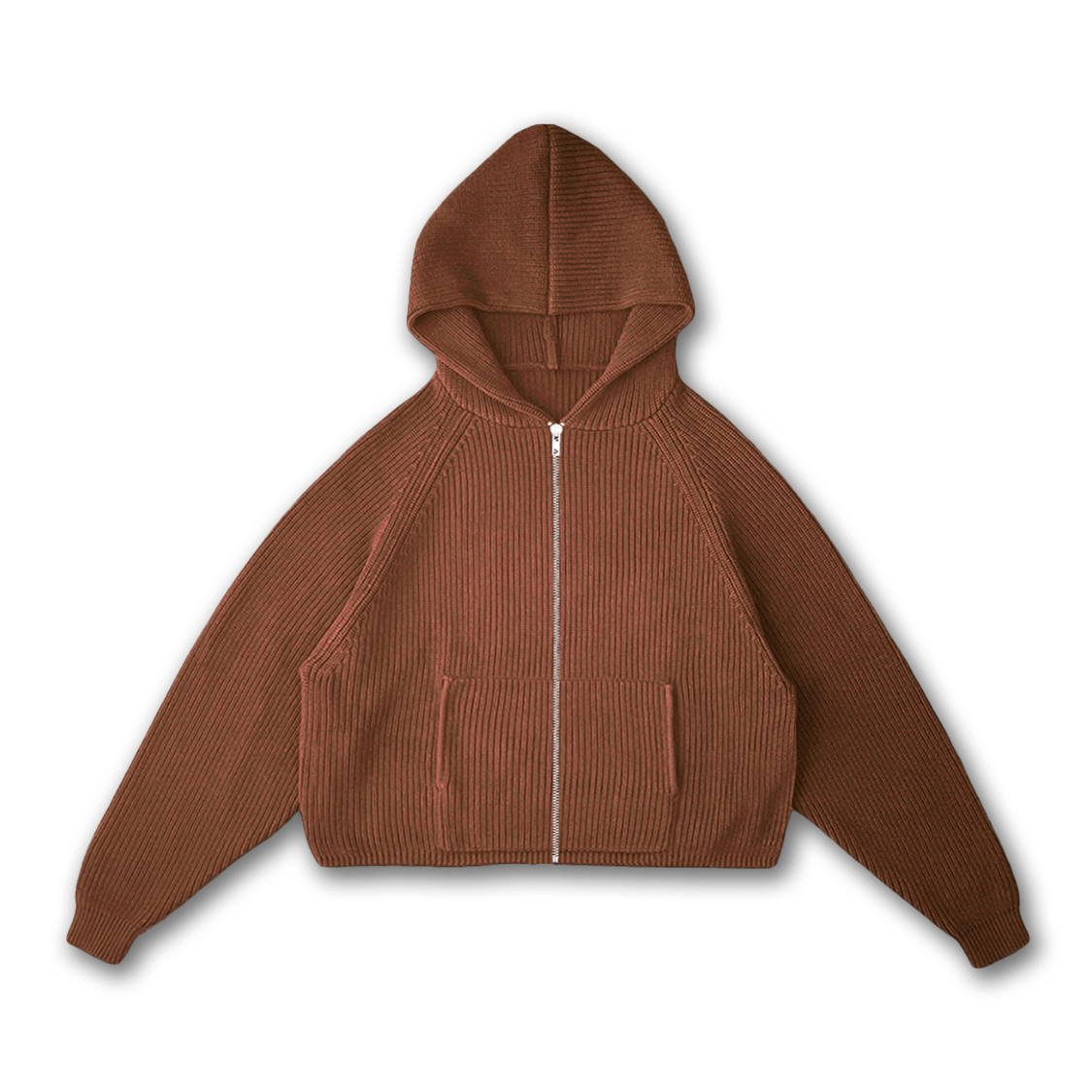 KNIT ZIP-UP HOODIE - vwoollo