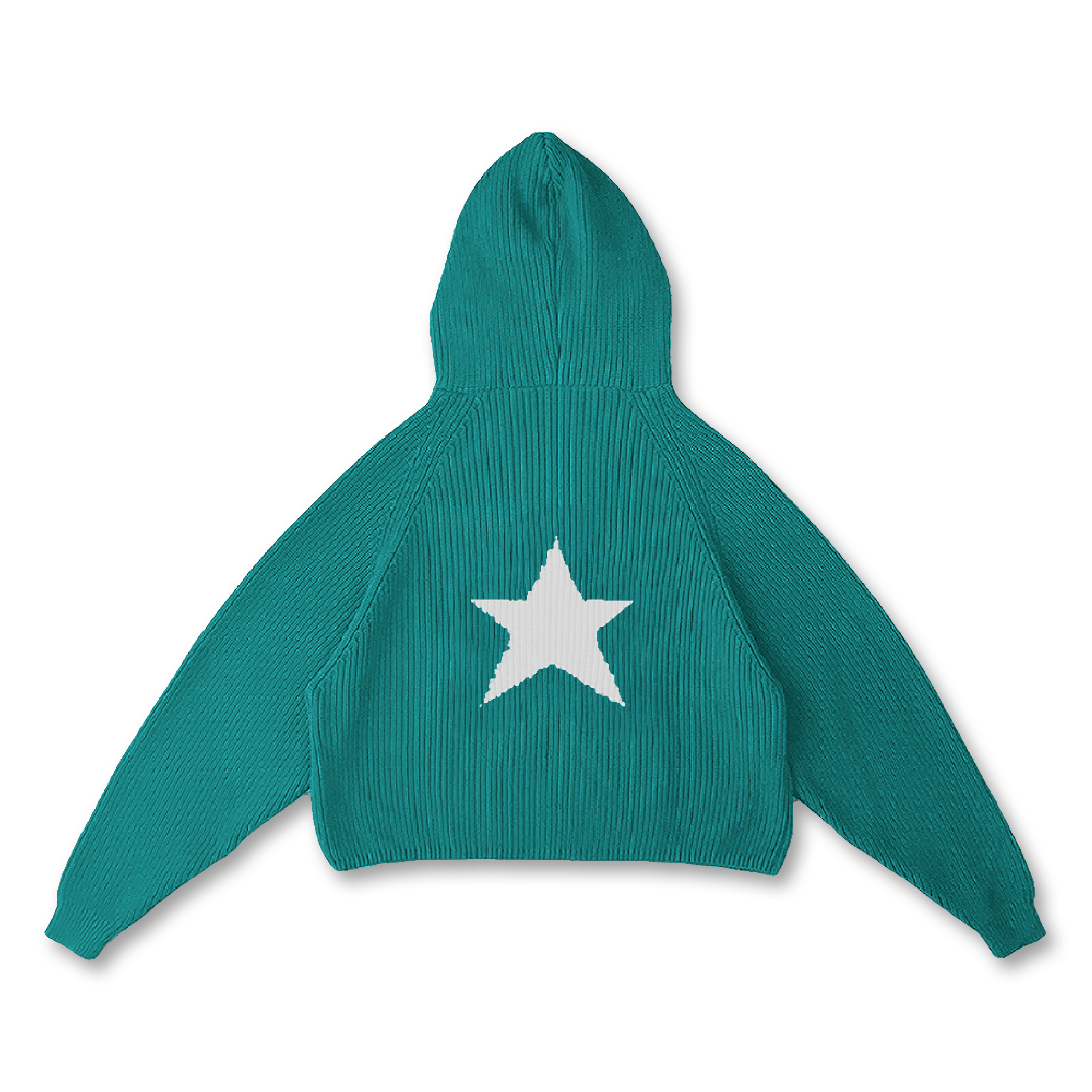 STAR KNIT ZIP-UP HOODIE