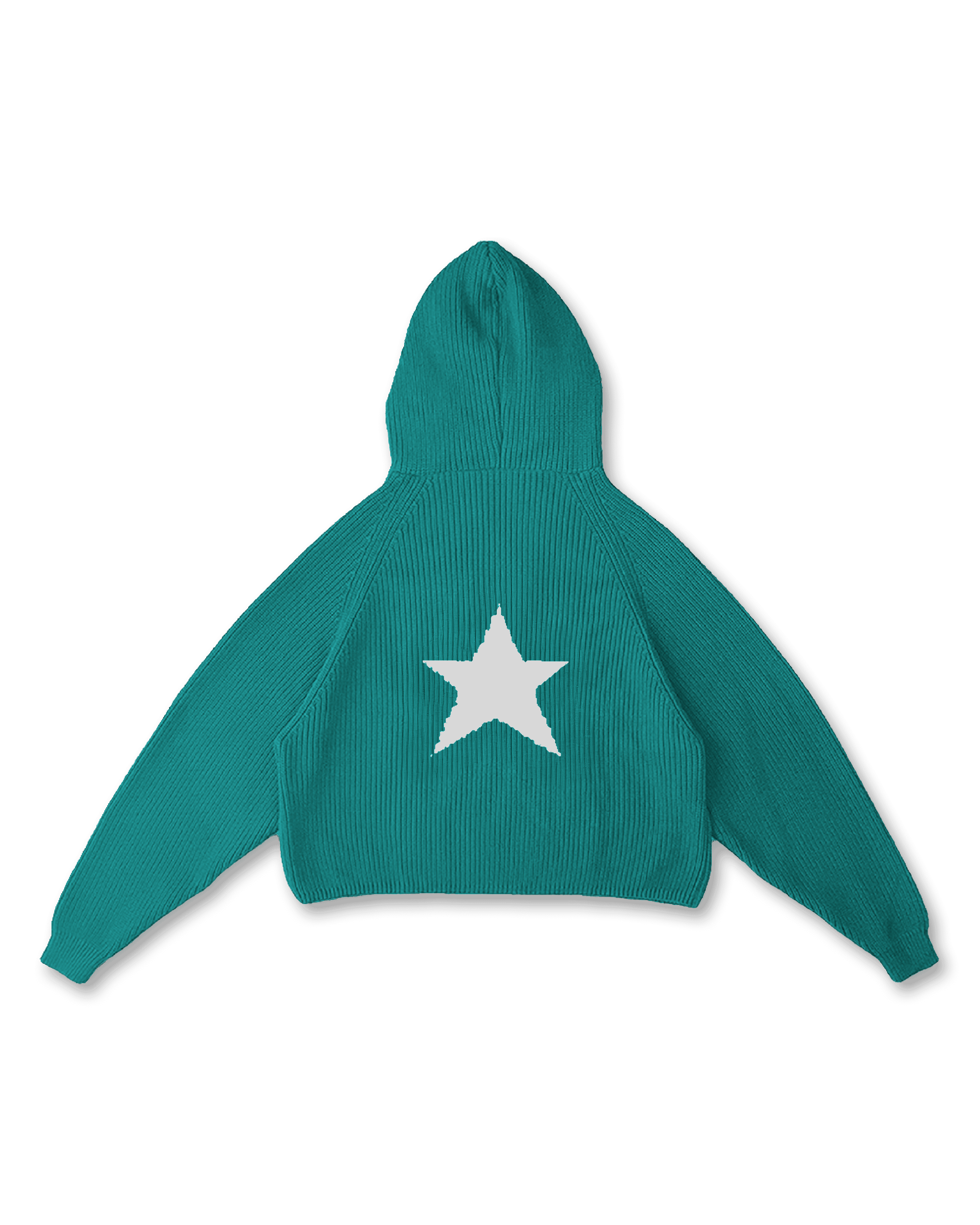 STAR KNIT ZIP-UP HOODIE
