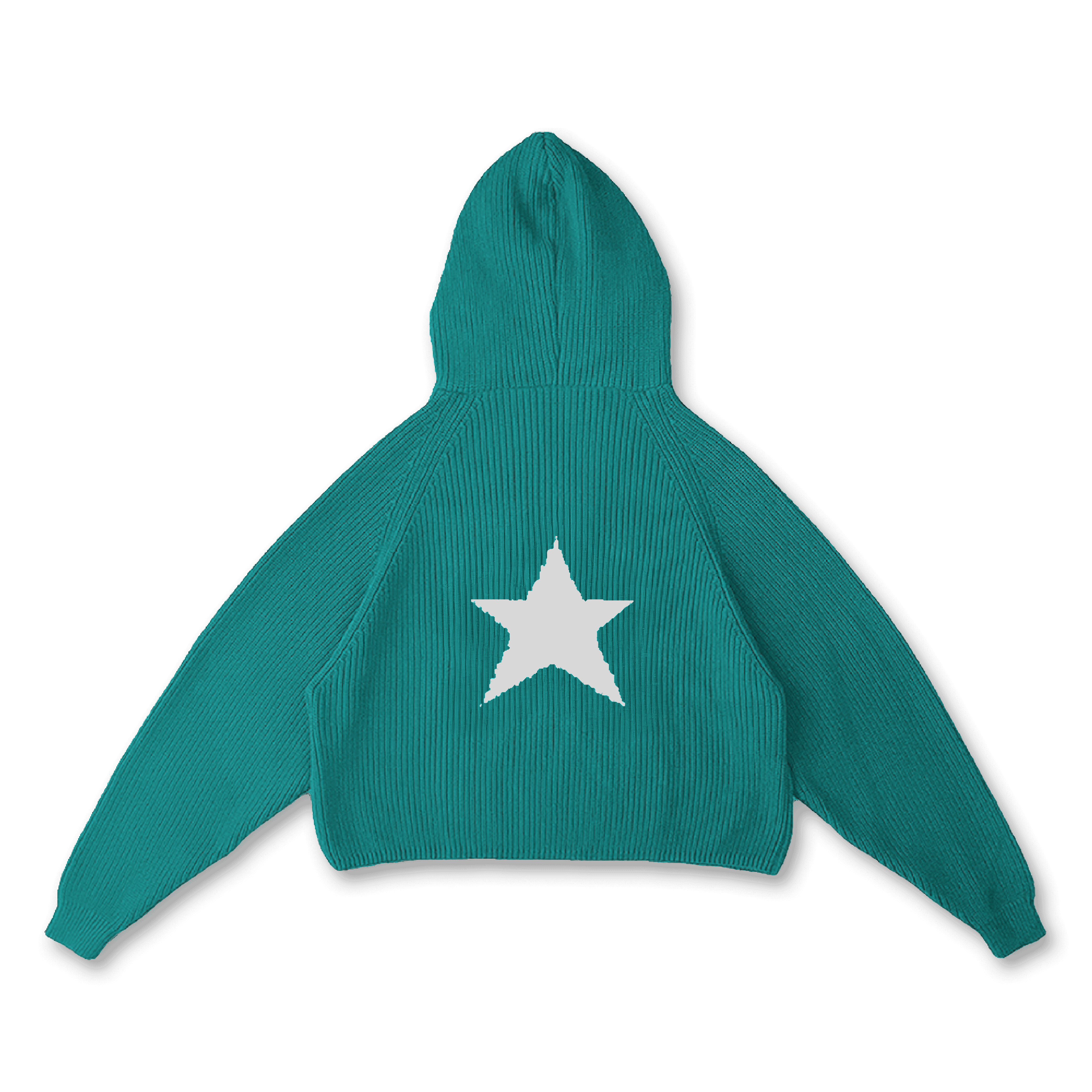 STAR KNIT ZIP-UP HOODIE