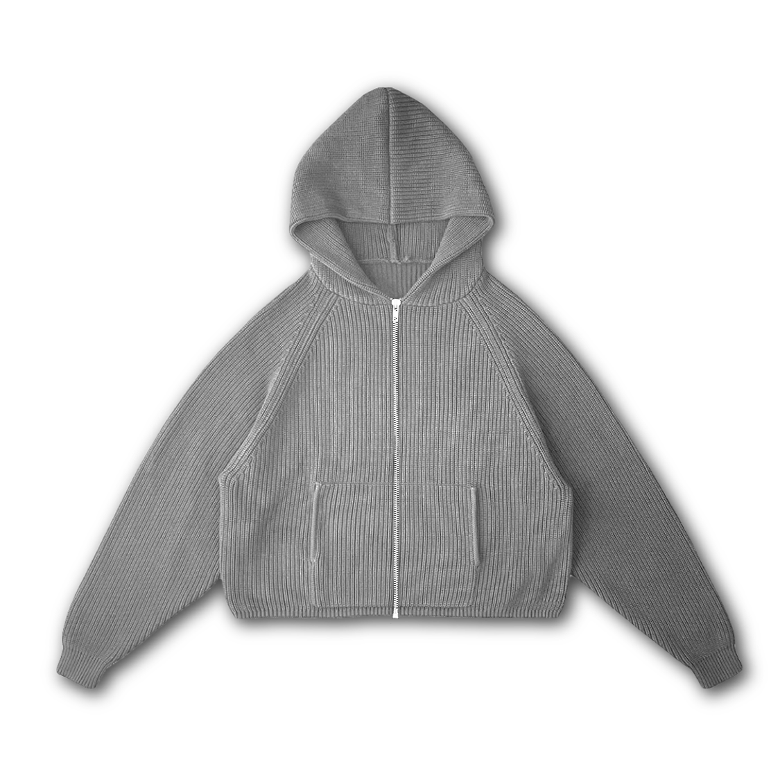 STAR KNIT ZIP-UP HOODIE - VWOOLLO