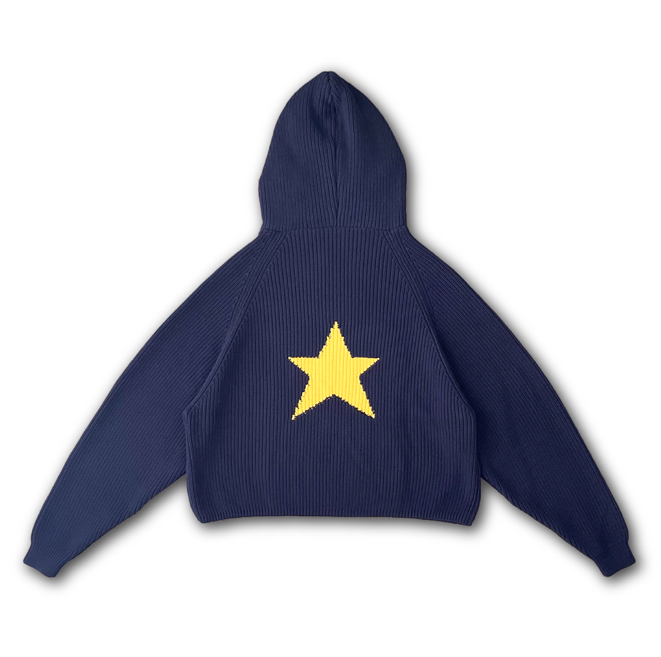 STAR KNIT ZIP UP HOODIE