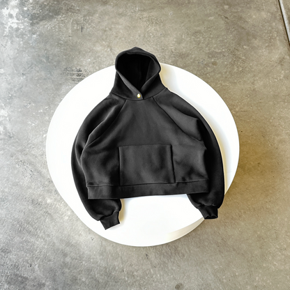 STAR BUTTON COTTON HOODIE - vwoollo