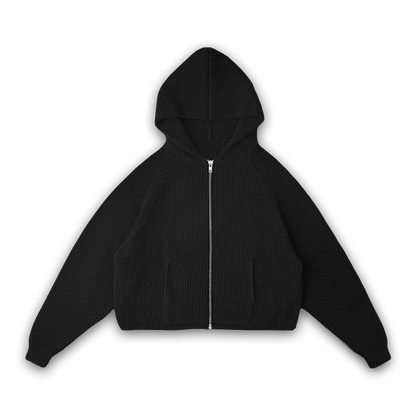 STAR KNIT ZIP UP HOODIE