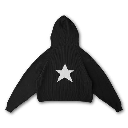 STAR KNIT ZIP-UP HOODIE - vwoollo