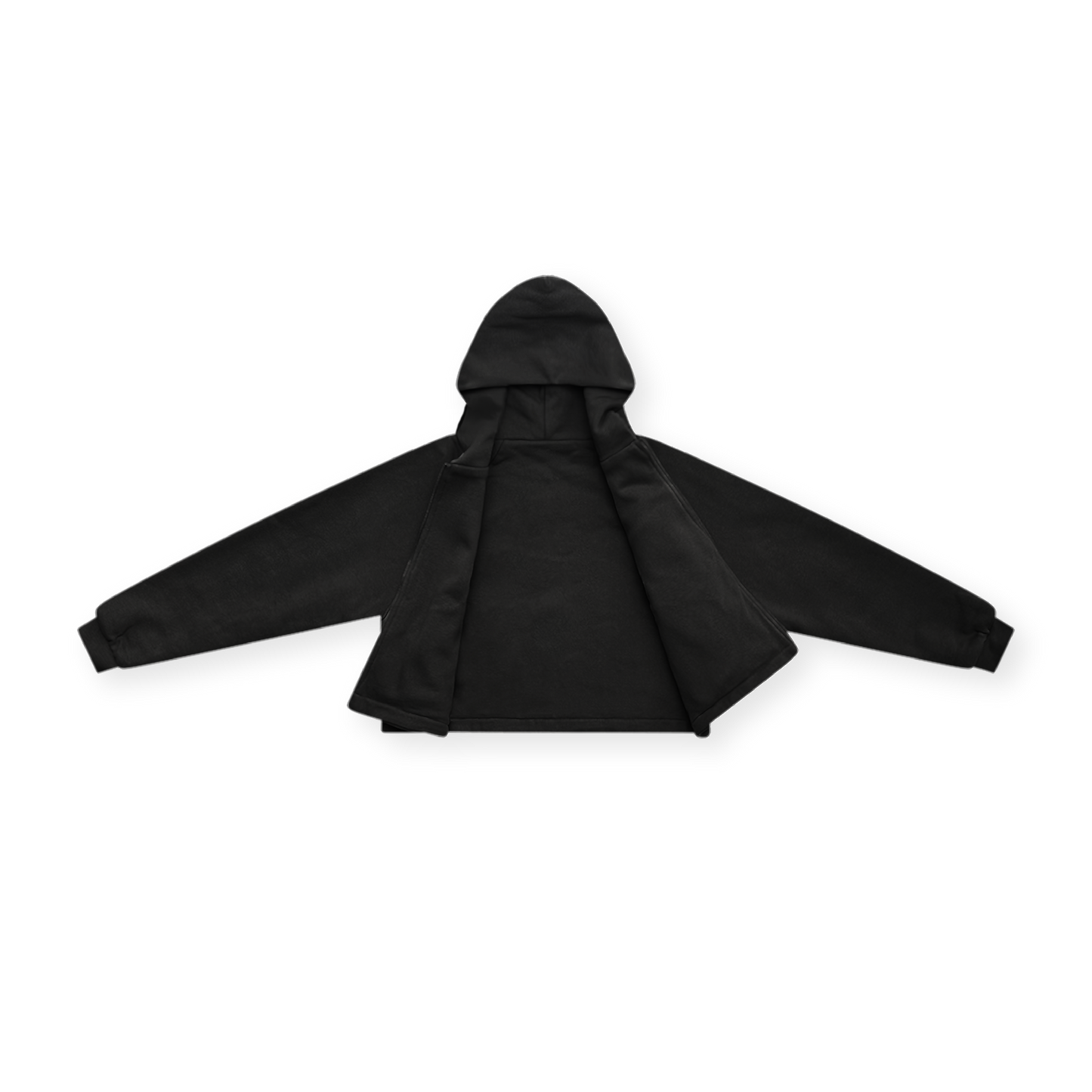 DOUBLE LAYERED ZIP UP PUFFY HOODIE - vwoollo