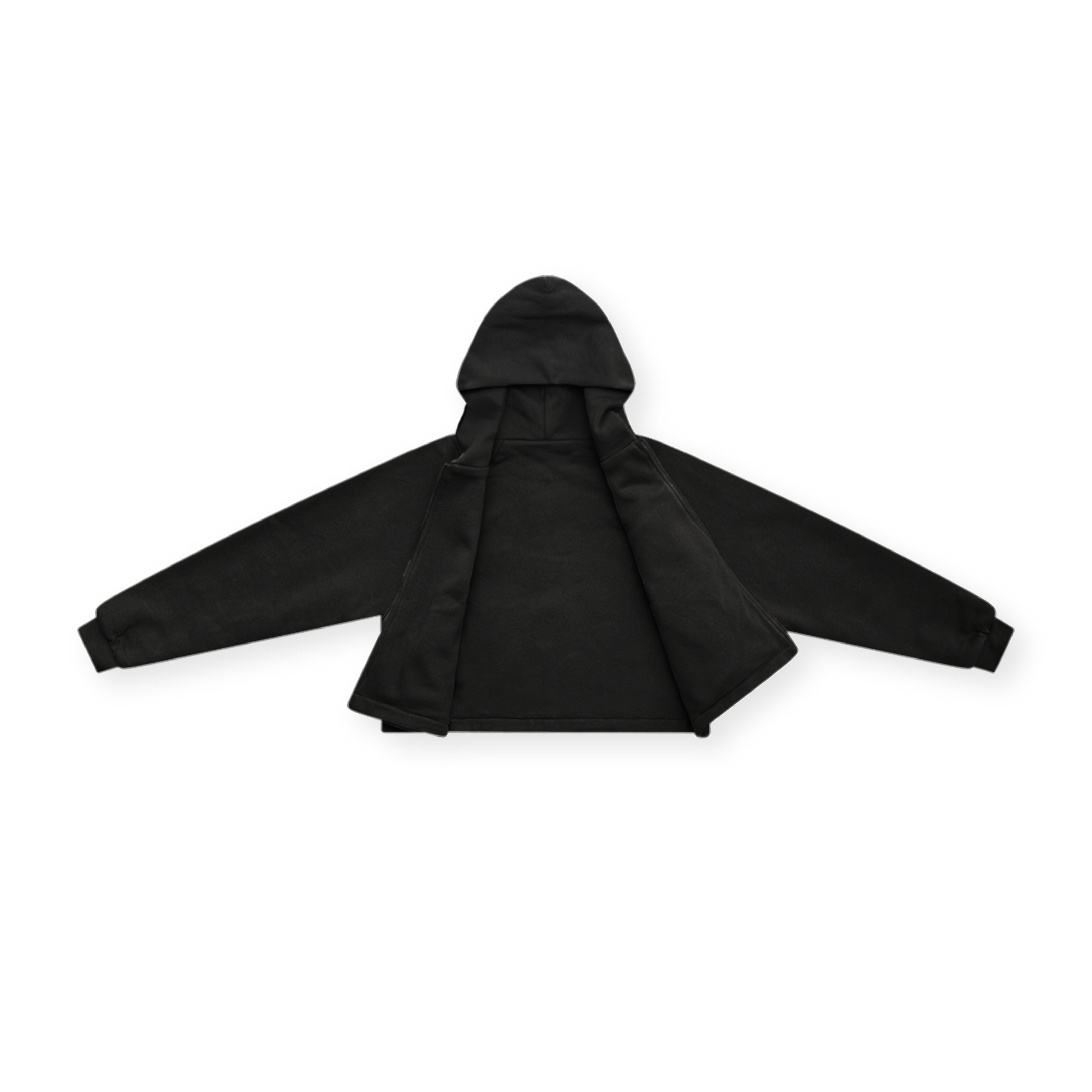 DOUBLE LAYERED ZIP UP PUFFY HOODIE - vwoollo