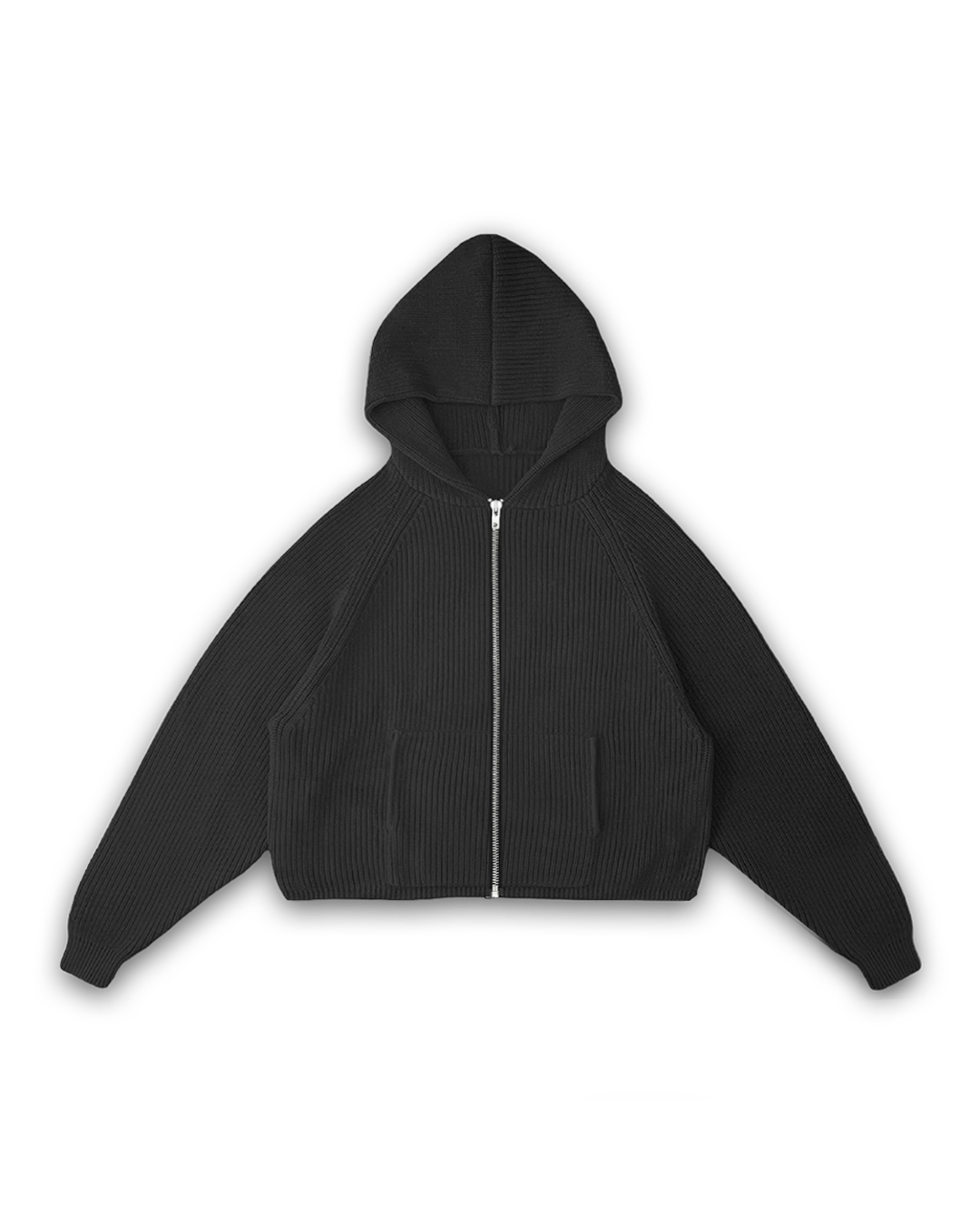 KNIT ZIP-UP HOODIE