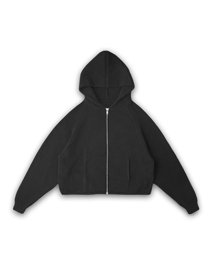 KNIT ZIP-UP HOODIE
