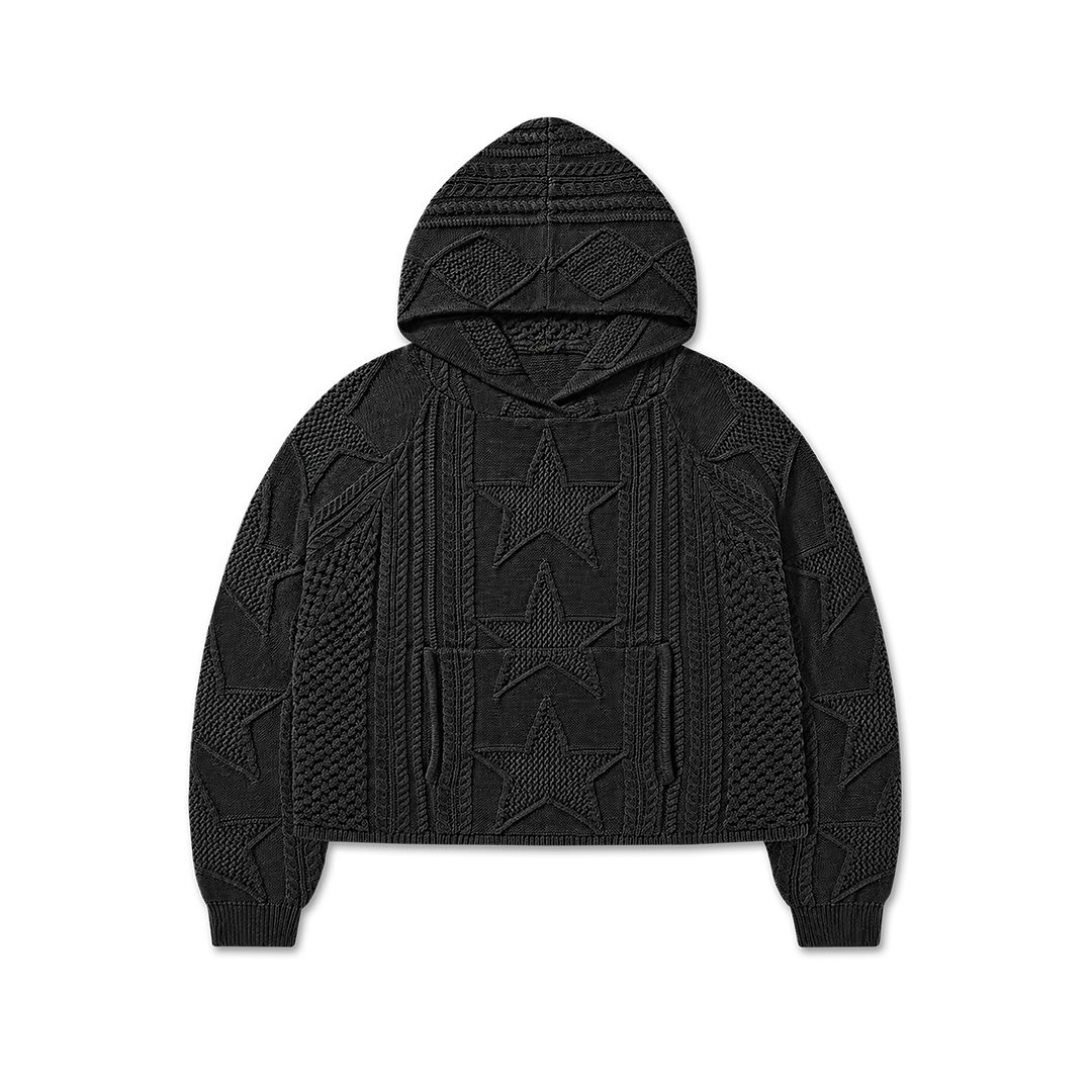 STELLAR KNIT HOODIE - vwoollo