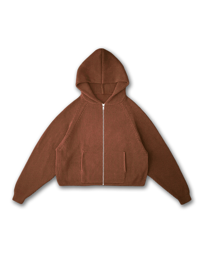 STAR KNIT ZIP-UP HOODIE - vwoollo