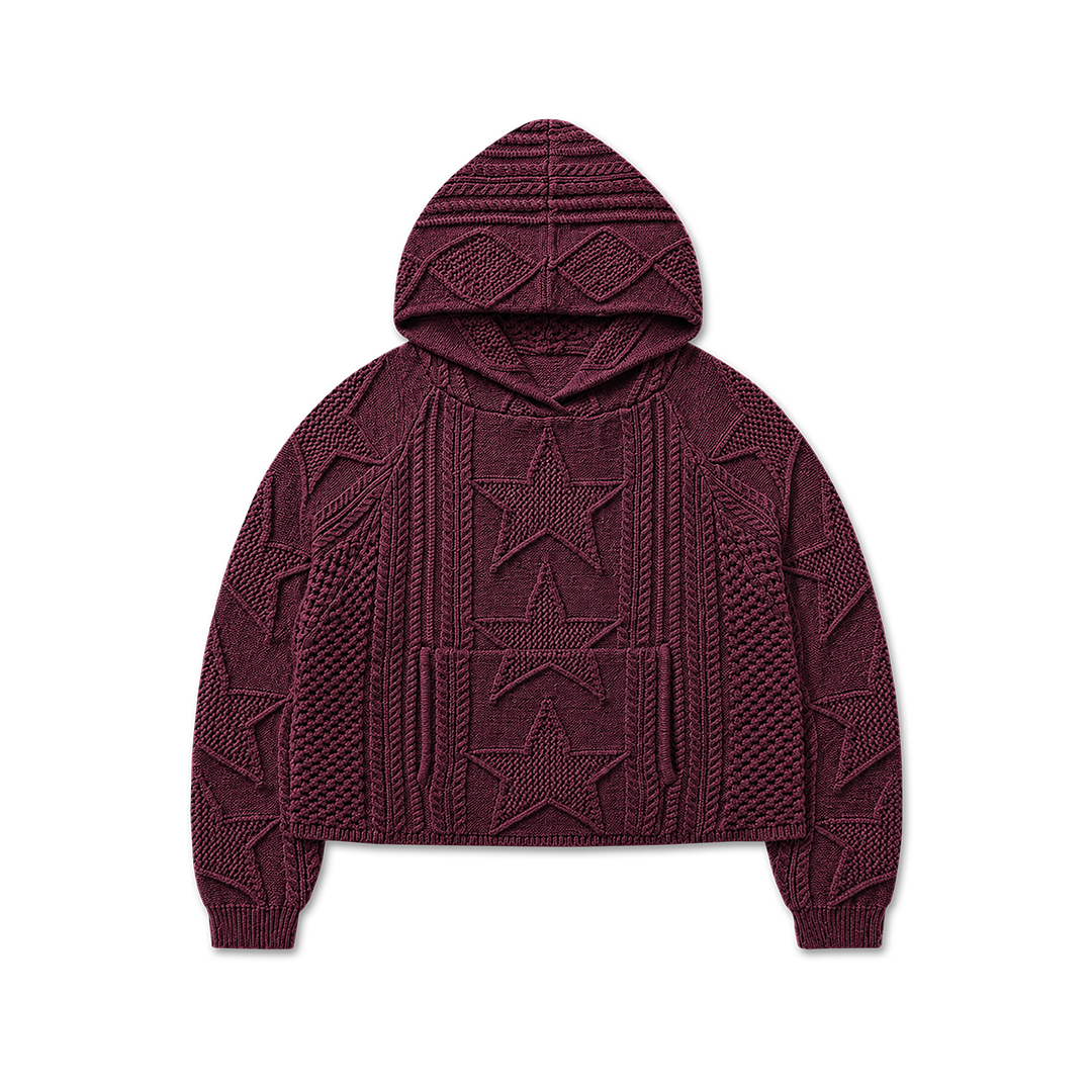 STELLAR KNIT HOODIE - vwoollo