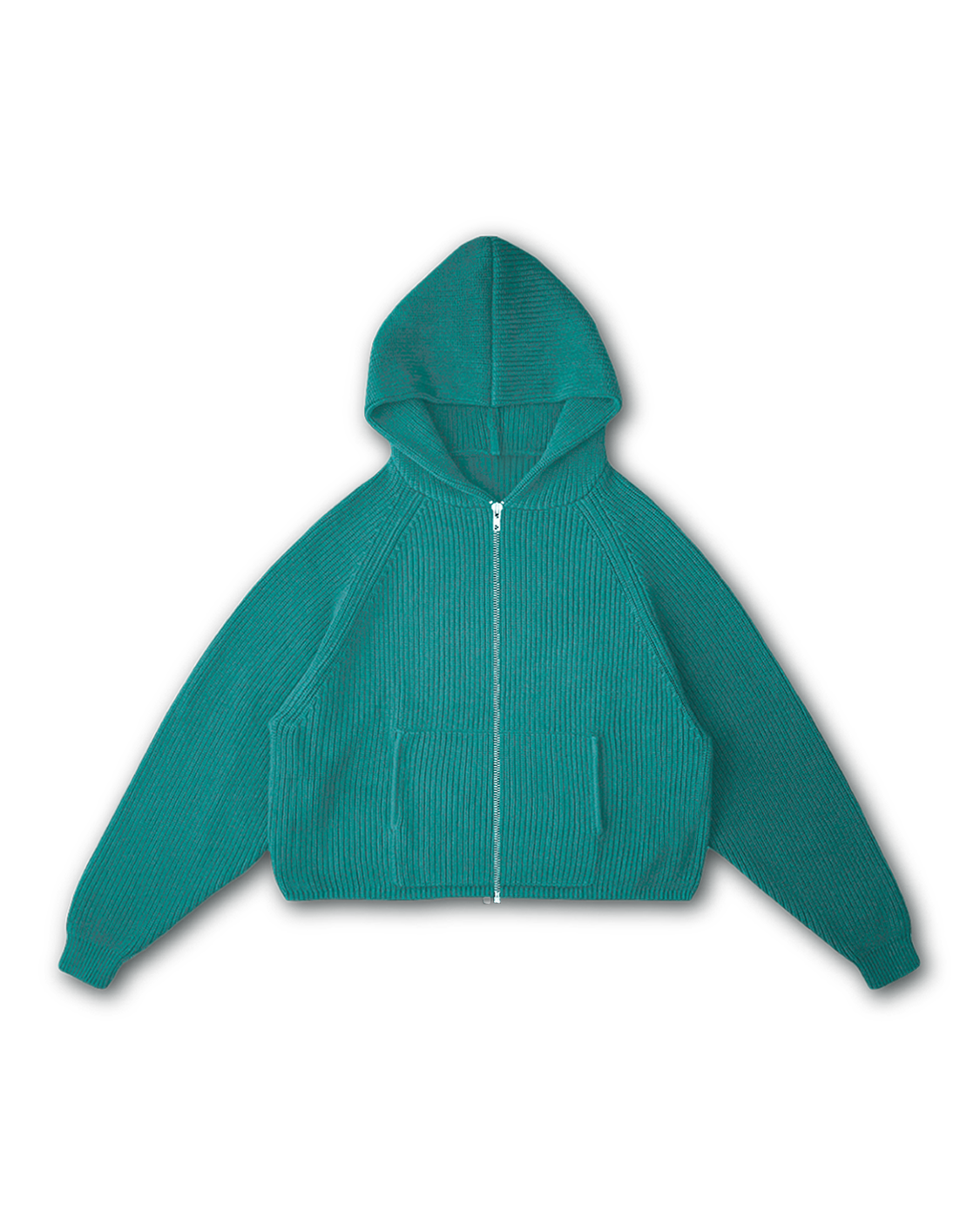 KNIT ZIP-UP HOODIE - vwoollo