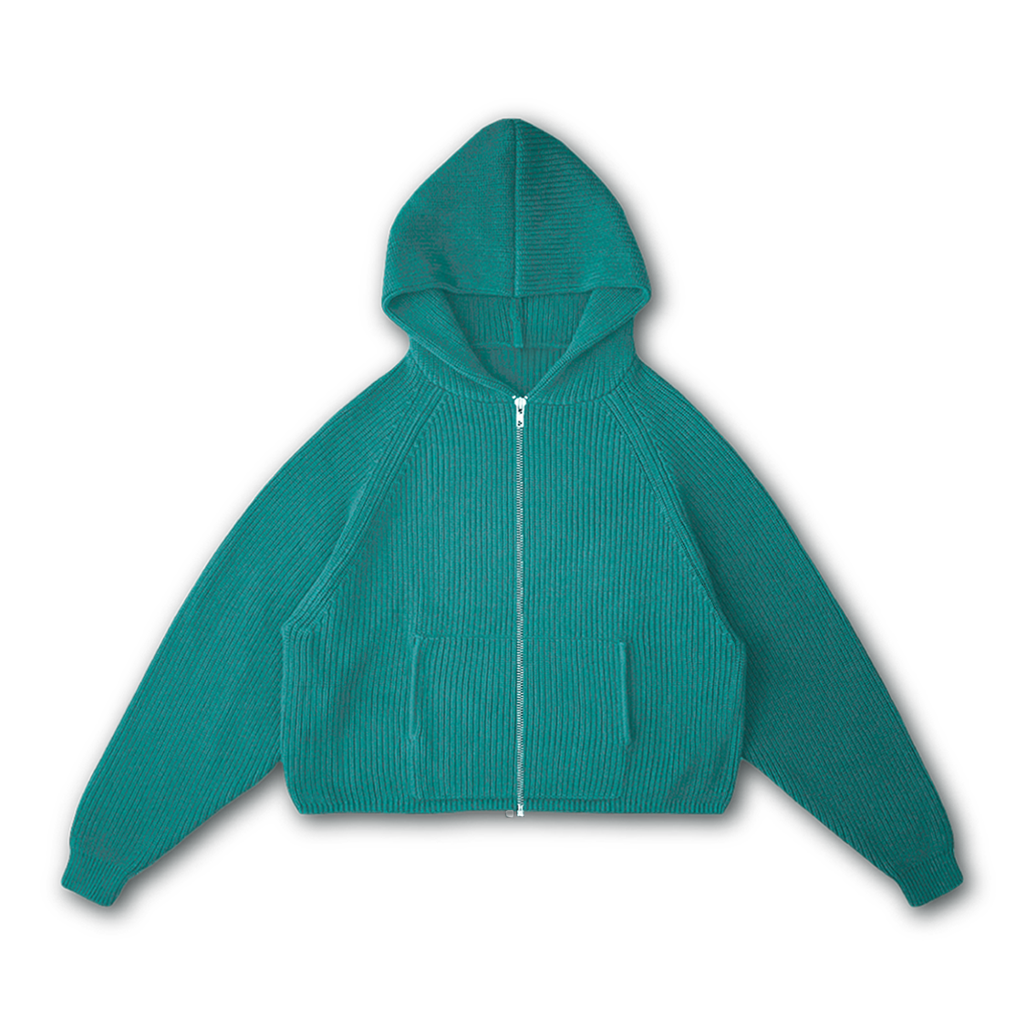 STAR KNIT ZIP UP HOODIE