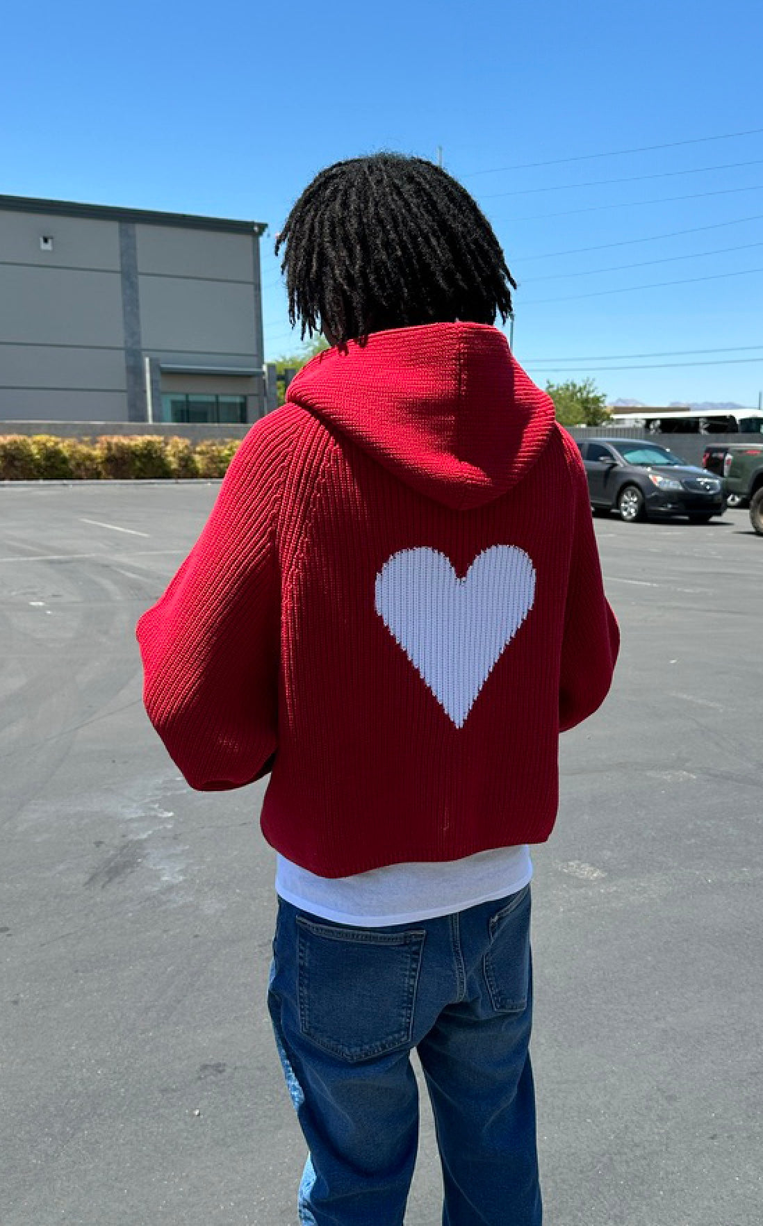 STAR KNIT ZIP-UP HOODIE