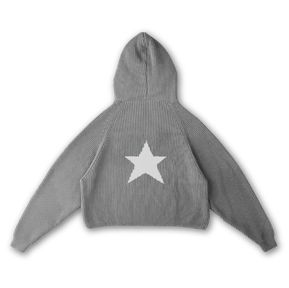 [PRE-ORDER] STAR KNIT ZIP-UP HOODIE - vwoollo