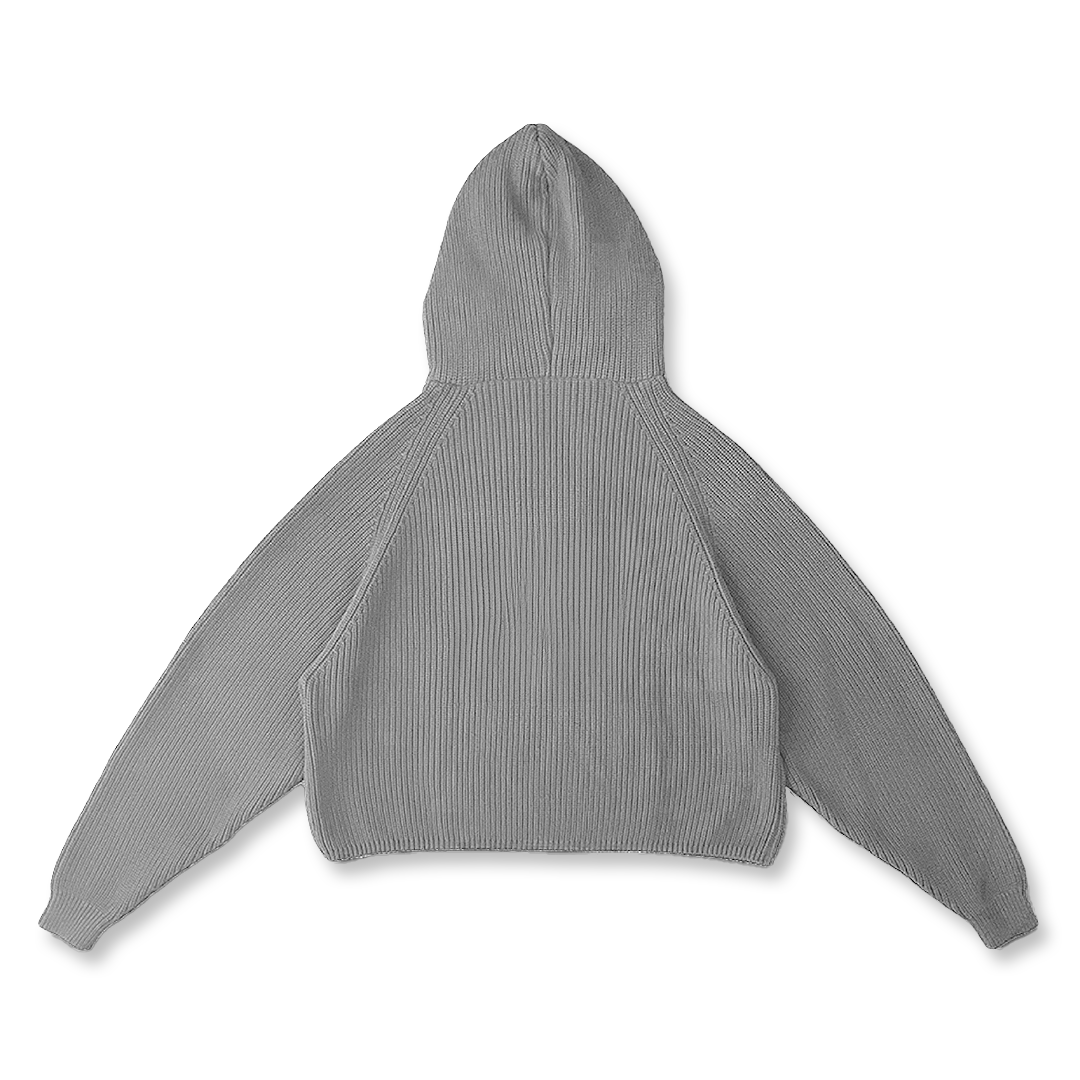 KNIT ZIP UP HOODIE - vwoollo