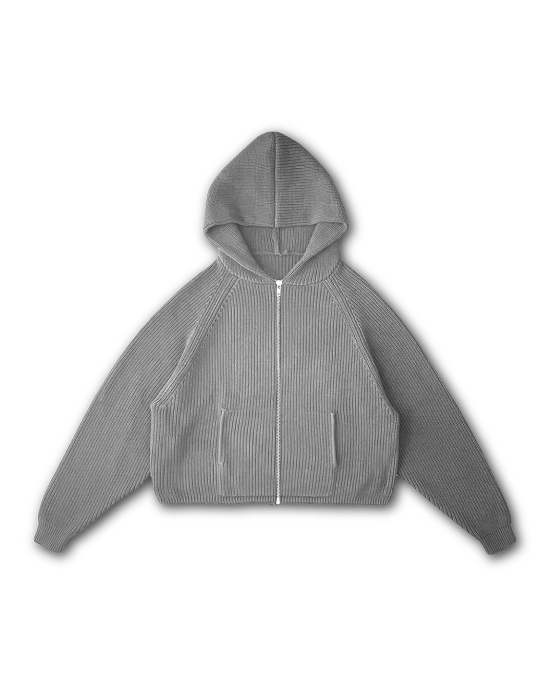 KNIT ZIP-UP HOODIE - vwoollo