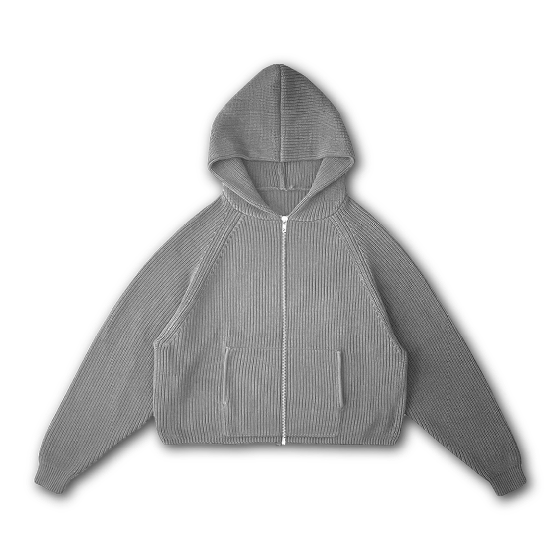 STAR KNIT ZIP UP HOODIE