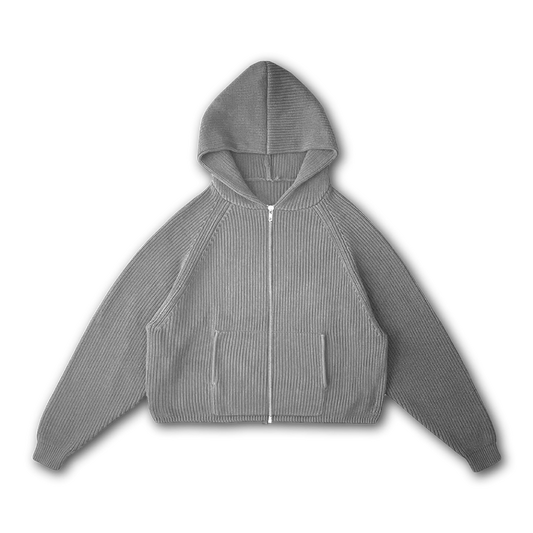 STAR KNIT ZIP UP HOODIE