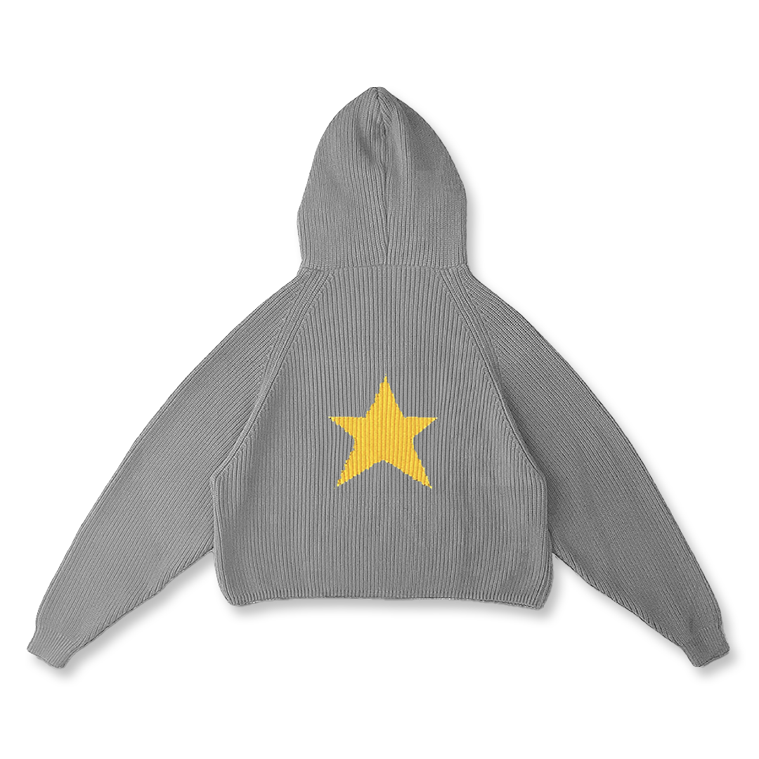 SWEAT À CAPUCHE EN TRICOT ÉTOILE