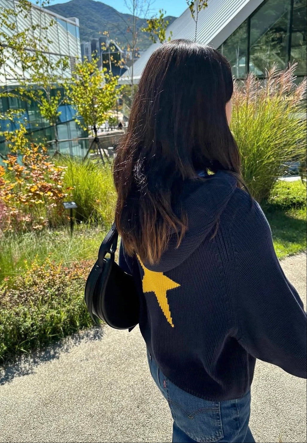 STAR KNIT ZIP-UP HOODIE