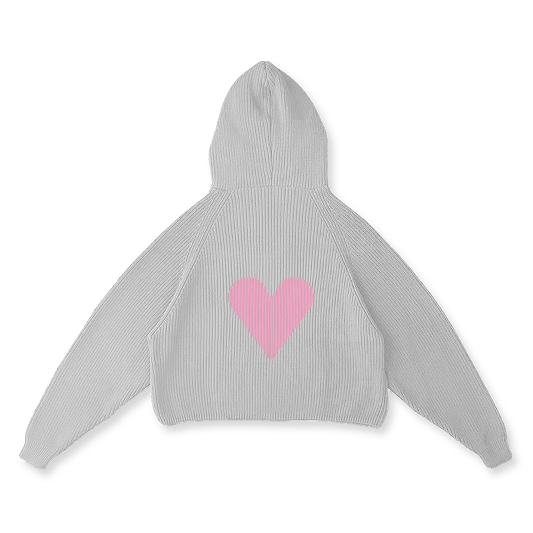 HEART KNIT HOODIE - vwoollo