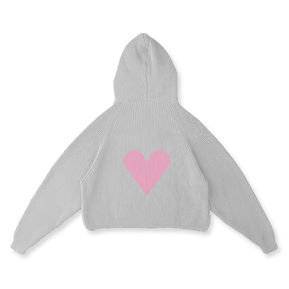 HEART KNIT HOODIE - vwoollo