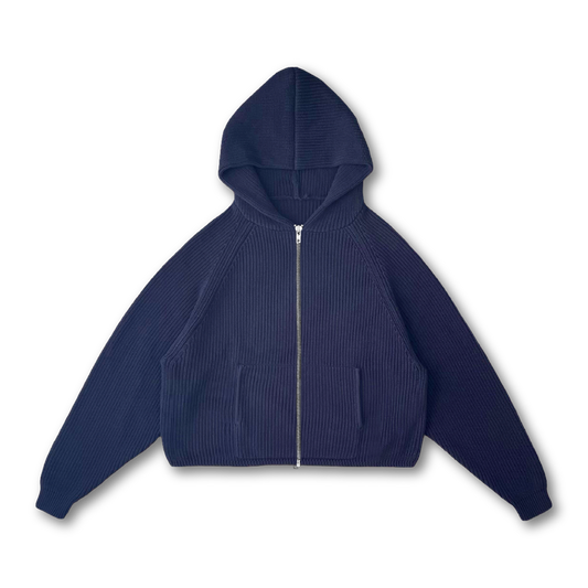 STAR KNIT ZIP UP HOODIE