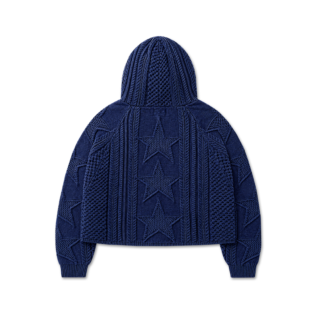 STELLAR KNIT HOODIE - vwoollo