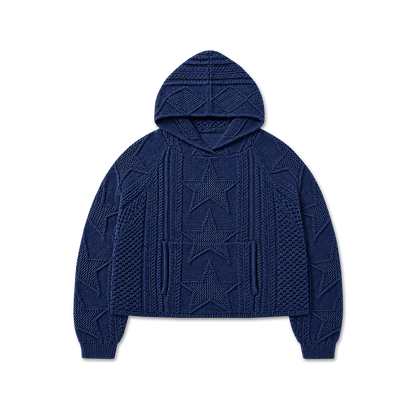 STELLAR KNIT HOODIE - vwoollo