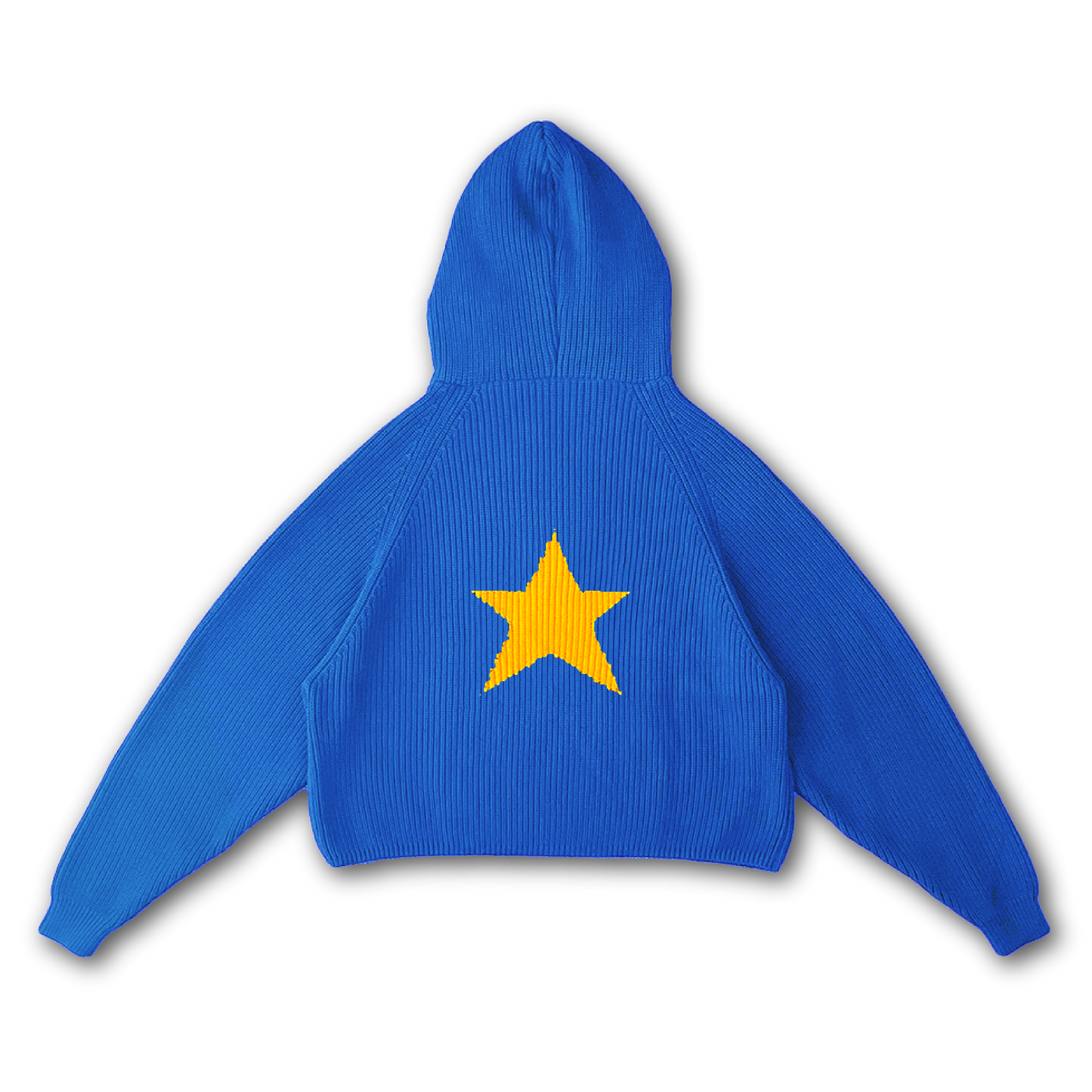 Sweat à capuche bleu marine en tricot