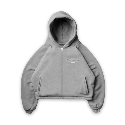 FULL ZIP COTTON HOODIE - vwoollo